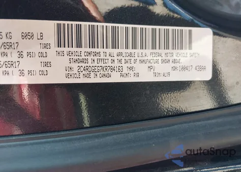 2019 Dodge Grand Caravan Gt from USA, damaged, VIN 2C4RDGEG7KR784163